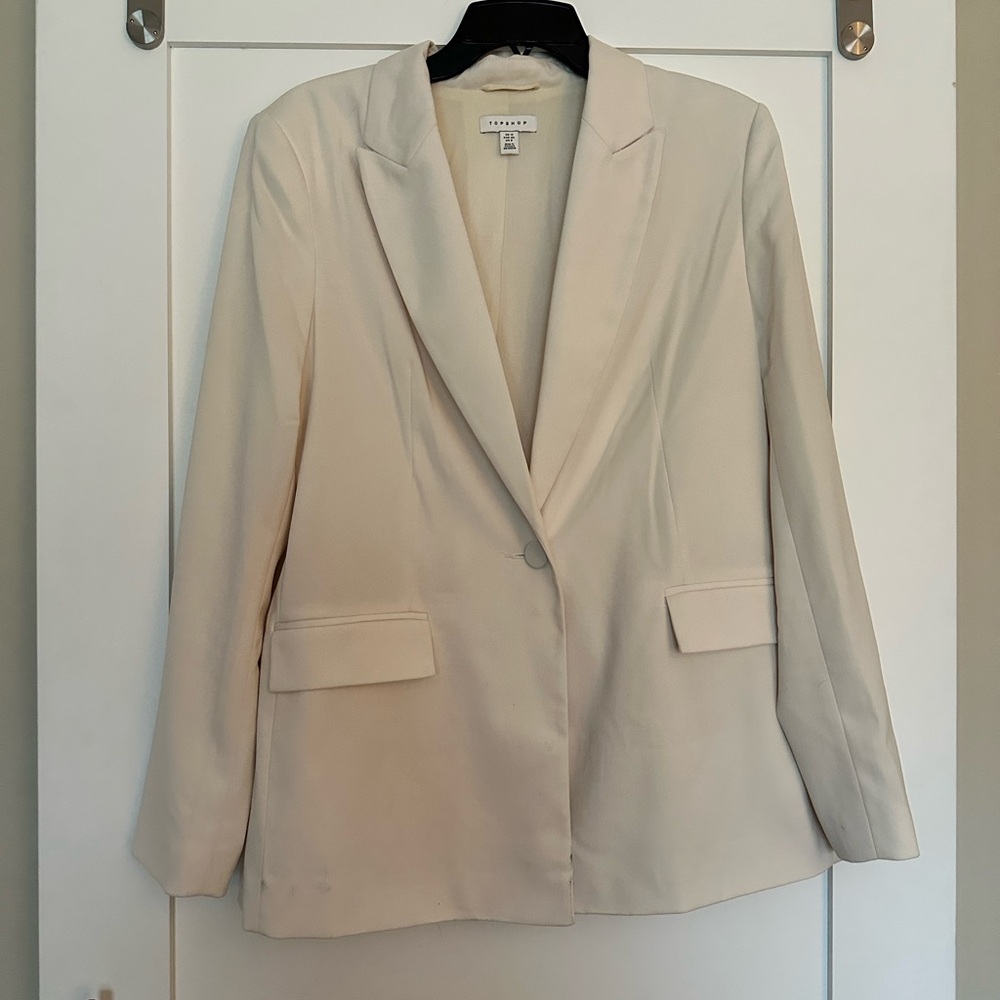 Cute Cream Blazer by Topshop
